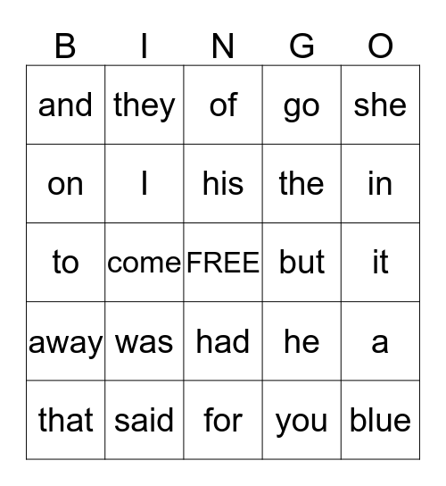 Carson's Bingo Card