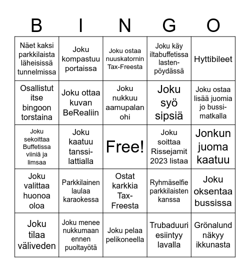 Rissebingo Card