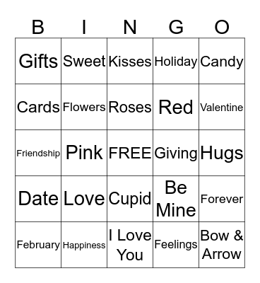 Valentines  Bingo Card