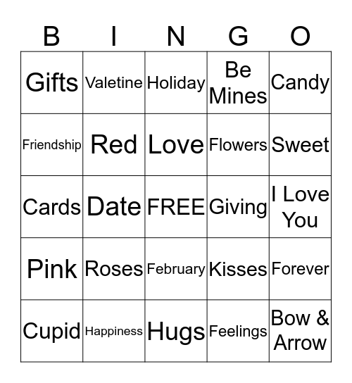 Valentines  Bingo Card