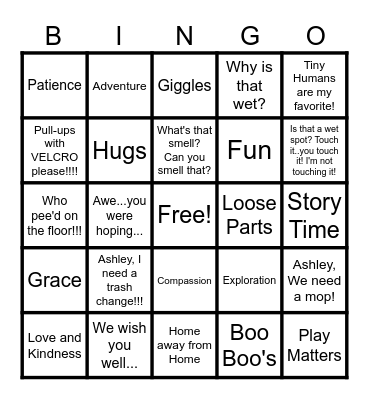 Grace Early Childhood Bingo Card