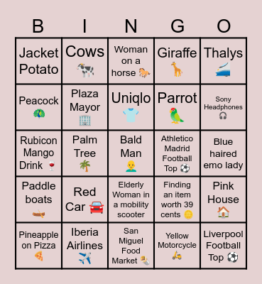 Madrid Bingo Card