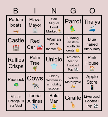 Madrid Bingo Card