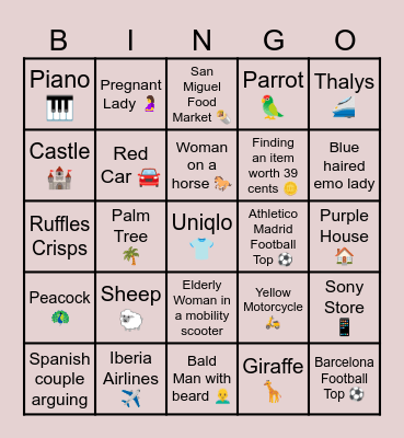 Madrid Bingo Card