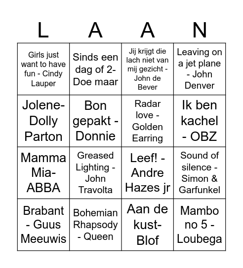 Swingo -  Linde Bingo Card