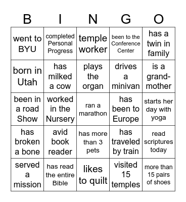 MINGLE BINGO! Bingo Card