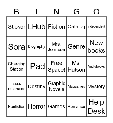 LHSK Library Orientation Bingo Card