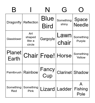 Museum of Glass Bingo Card