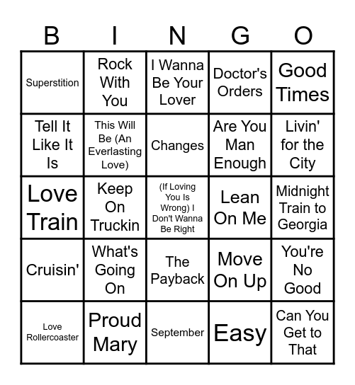 Got Soul? Bingo Card