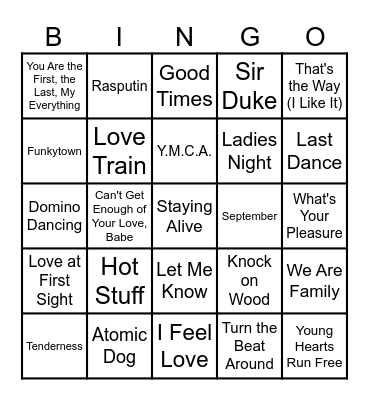 Disco Infiltrator Bingo Card