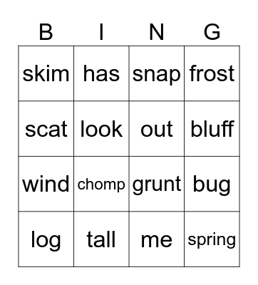 G2 Geodes, Set 1, Book 1: Seed Stash Bingo Card