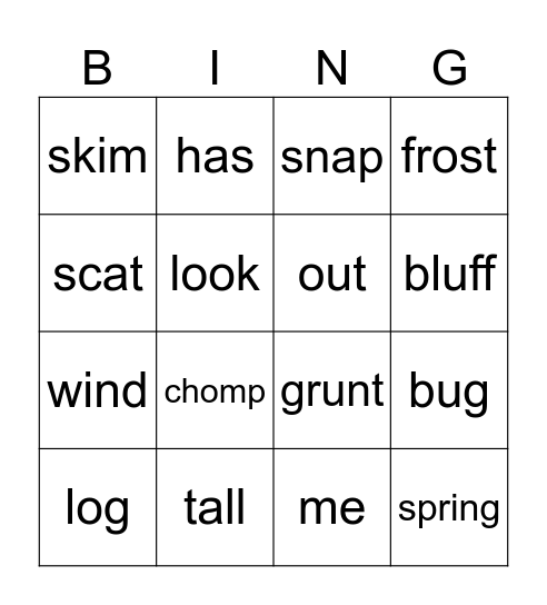 G2 Geodes, Set 1, Book 1: Seed Stash Bingo Card