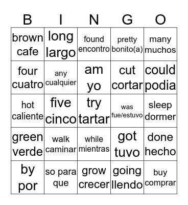 SIGHT WORDS Bingo Card