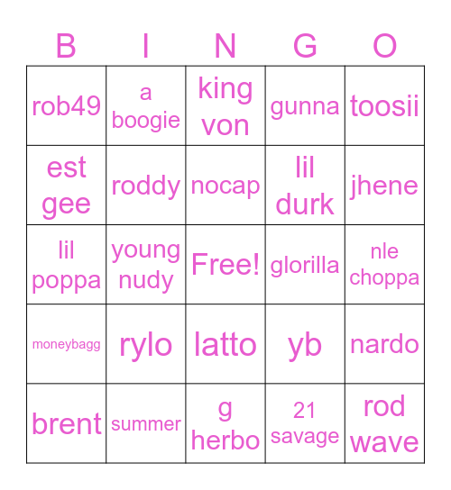 Kyra's Bday Bingo Card