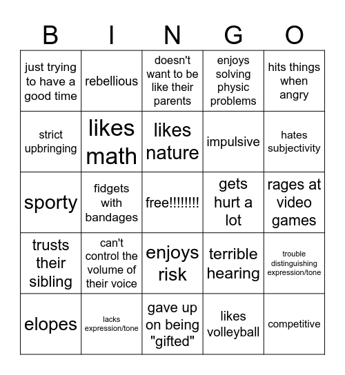 saeng kinnie bingo!!! Bingo Card