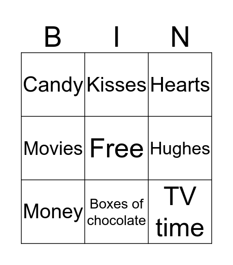 Valentines day thing to get!!!!!!!!!!!!!! Bingo Card