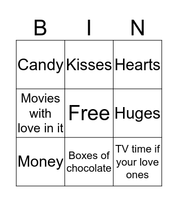 Valentines day thing to get!!!!!!!!!!!!!! Bingo Card