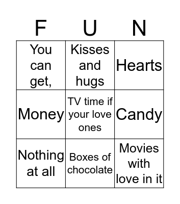 Valentines day thing to get!!!!!!!!!!!!!! Bingo Card