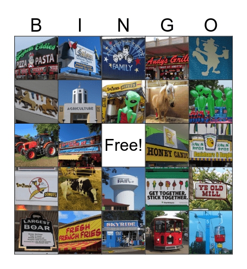 Minnesota State Fair Bingo Card