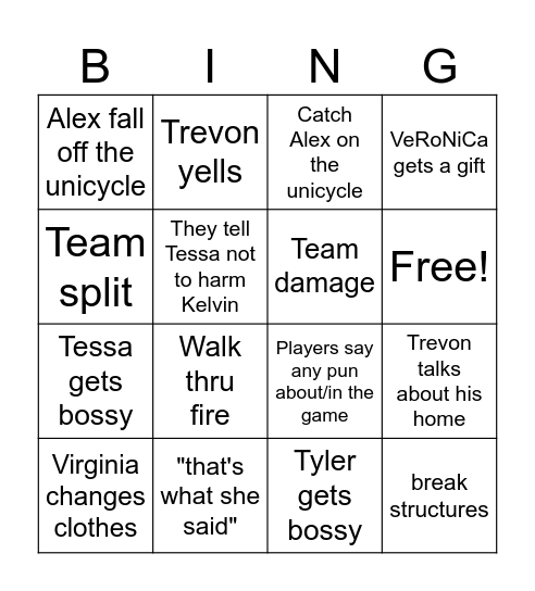 Chaotic Forest Bingo Card