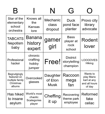 Emily Asplund Lore Bingo Card