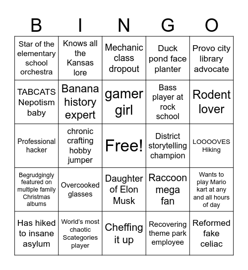 Emily Asplund Lore Bingo Card