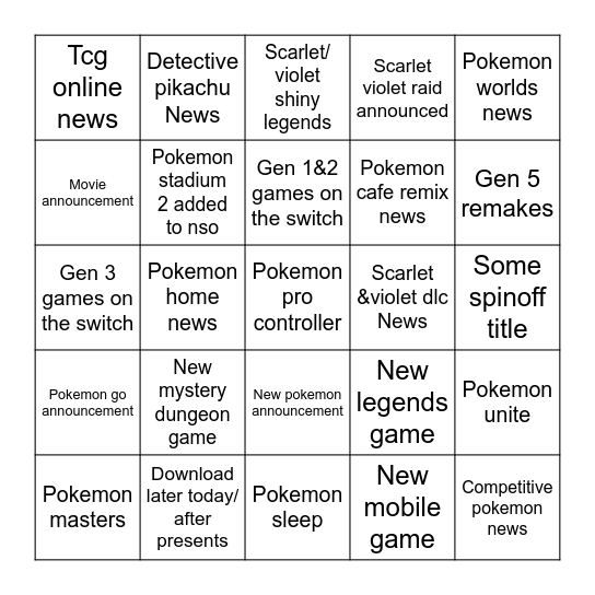 Bingo Card