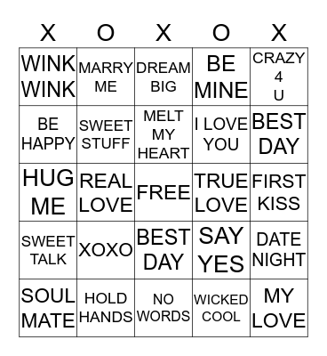 VALENTINE'S DAY BINGO Card