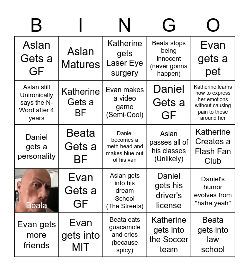 High School Bingo Card