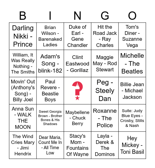 Name Game Bingo Card