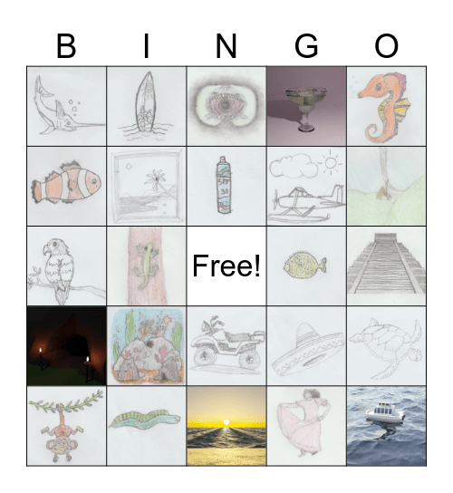 Beach Bingo Card