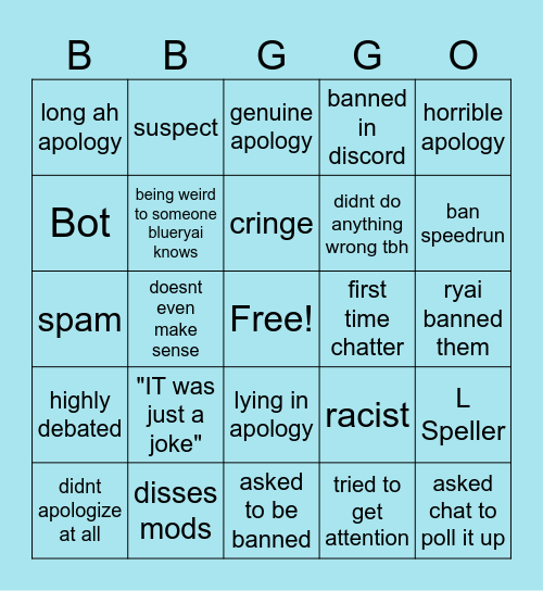 BBG UNBAN REQUEST Bingo Card