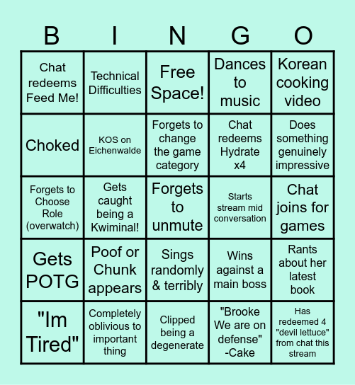 YumYum's Bingo 2 Bingo Card