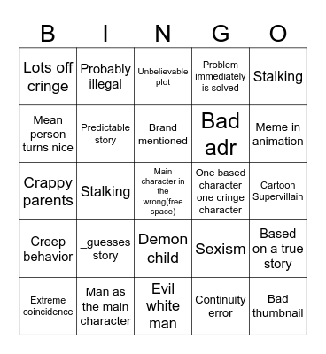 My story bingo Card