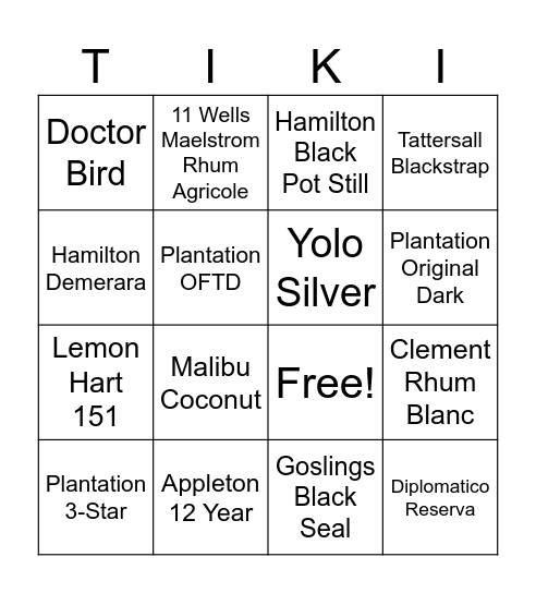 Summer Tiki 2023 Bingo Card