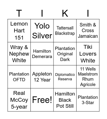 Summer Tiki 2023 Bingo Card