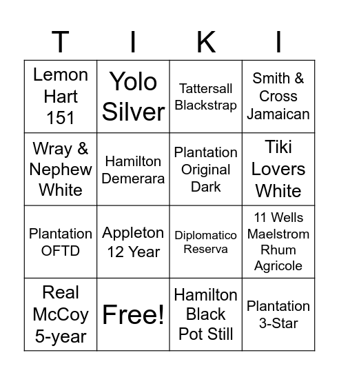Summer Tiki 2023 Bingo Card