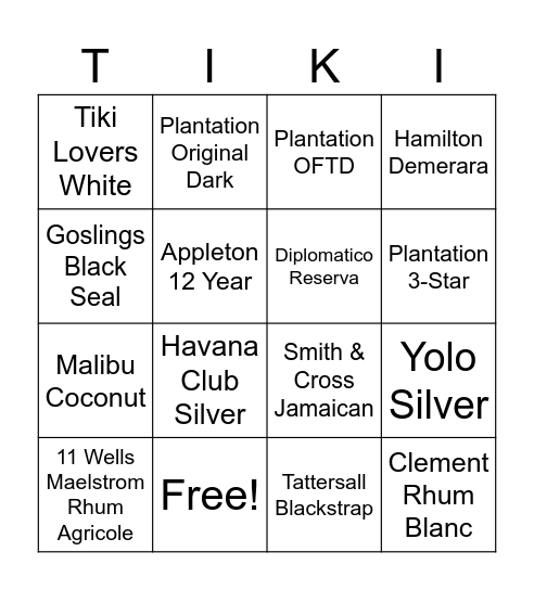 Summer Tiki 2023 Bingo Card