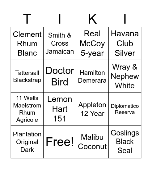 Summer Tiki 2023 Bingo Card