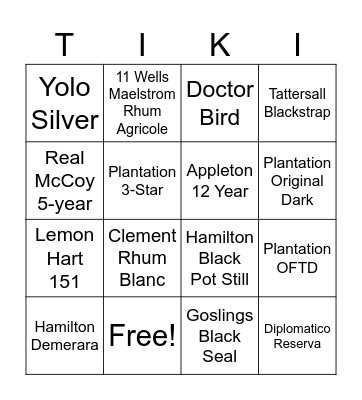 Summer Tiki 2023 Bingo Card