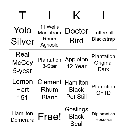 Summer Tiki 2023 Bingo Card