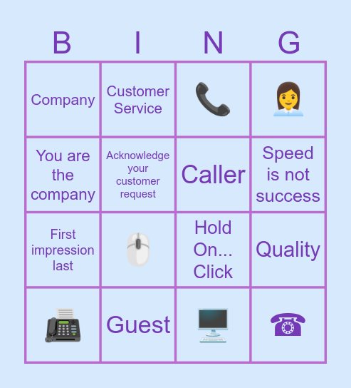 How to treat Every Customer Bingo Card