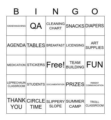 STAFF MEETING Bingo Card