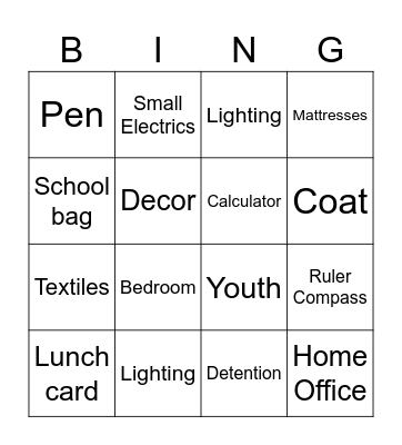 Wayfair Bingo Card