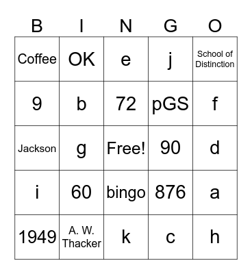 PGS Fun Facts Bingo Card