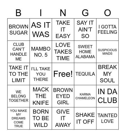Seyfarth Music Trivia Bingo Card