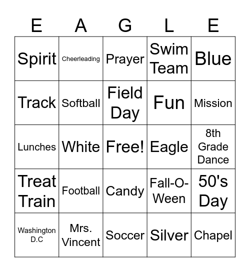 Welcome To Trinity! Bingo Card