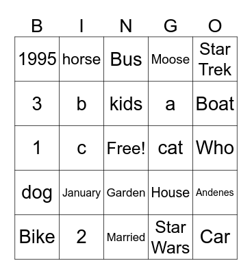 People Bingo Card