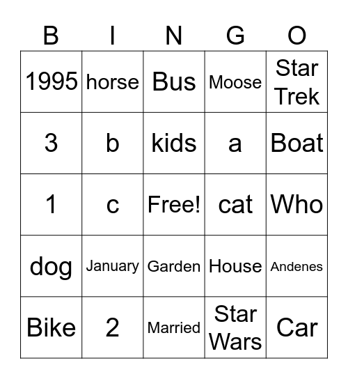 People Bingo Card