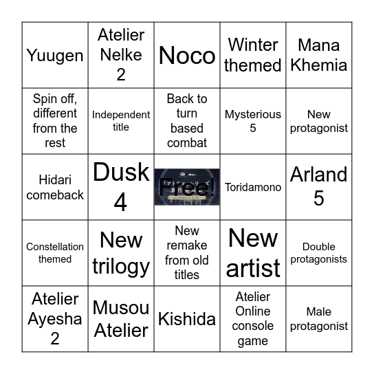 Atelier 8/8 Announcement Bingo Card
